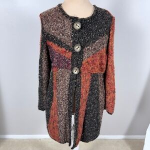 Maurices Cardigan Sweater Women‎ S Patchwork Knit Longline Boho Open Front